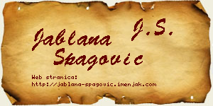 Jablana Špagović vizit kartica